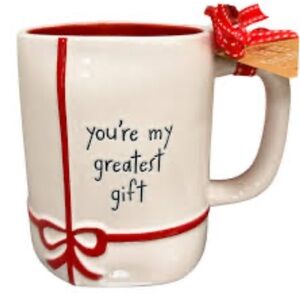 Rae Dunn White and Red Bow Mug “2025”